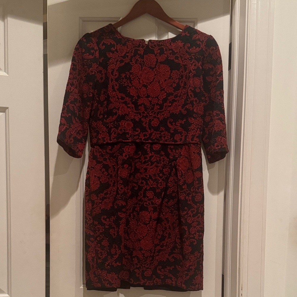 Sara Campbell Red and Black Long Sleeve Dress